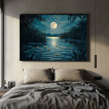 Night Sky Acrylic Painting with Moon